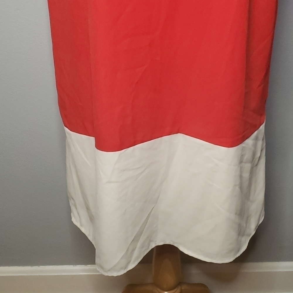 Ophelia Roe Sleeveless Dress Medium Red Cream - Picture 3 of 8